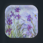 Claude Monet - Lilac Irises / Iris Mauves Paper Plate<br><div class="desc">Lilac Irises / Iris Mauves - Claude Monet,  1914-1917</div>