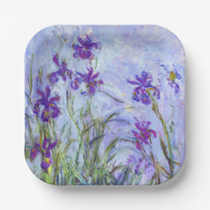 Claude Monet - Lilac Irises / Iris Mauves Paper Plate