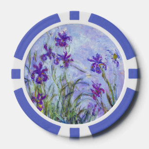 Claude Monet - Lilac Irises / Iris Mauves Poker Chips