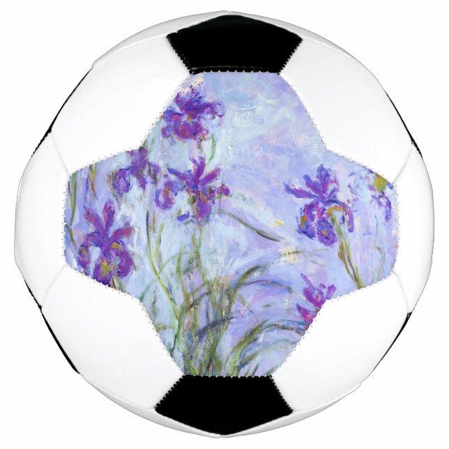 Claude Monet - Lilac Irises / Iris Mauves Soccer Ball (Front)