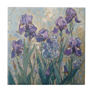 Claude Monet - Lilac Irises / Iris Mauves Tile