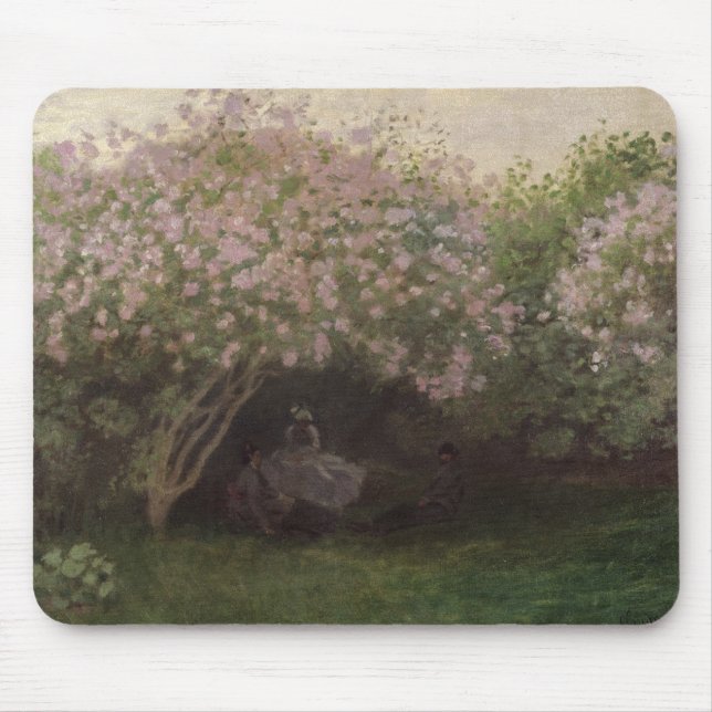 Claude Monet | Lilacs, Grey Weather, 1872 Mouse Pad (Front)