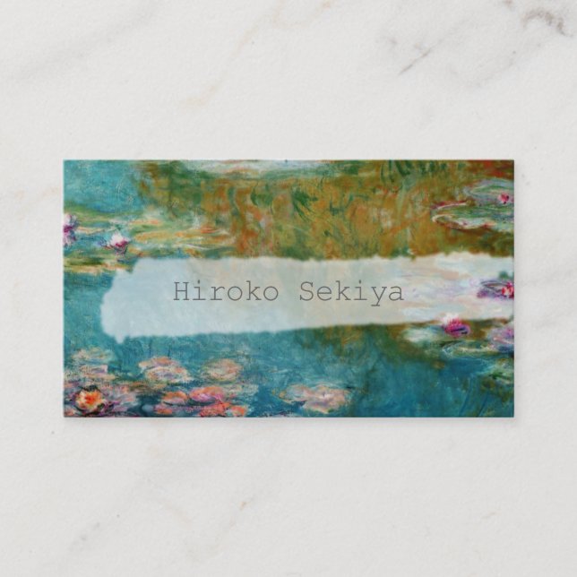 Claude Monet, Lily Pond at Giverny Business Card (Front)