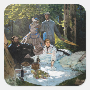Claude Monet - Luncheon on the Grass, Right Panel Square Sticker