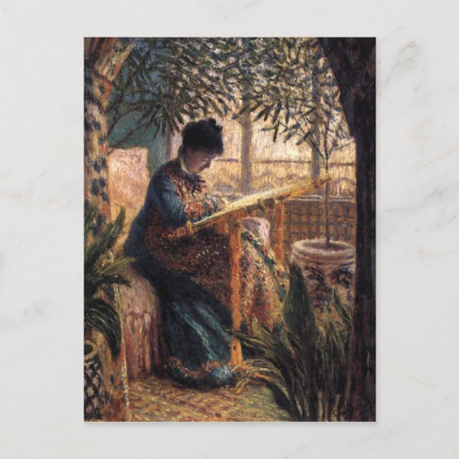 Claude Monet: Madame Monet Embroidering Postcard (Front)