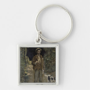 Claude Monet Man with an Umbrella, c.1868-69 Key Ring