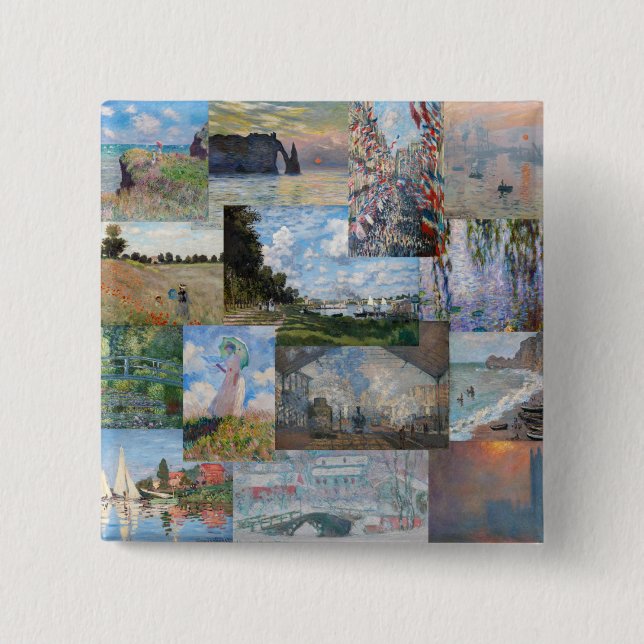Claude Monet - Masterpieces Patchwork 15 Cm Square Badge (Front)
