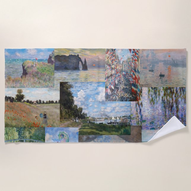 Claude Monet - Masterpieces Patchwork Beach Towel (Front)