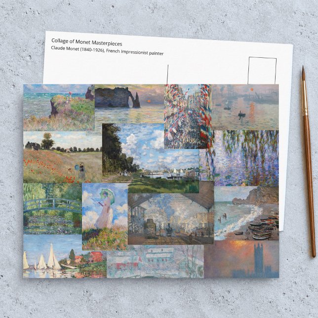 Claude Monet - Masterpieces Patchwork Postcard (Creator Uploaded)