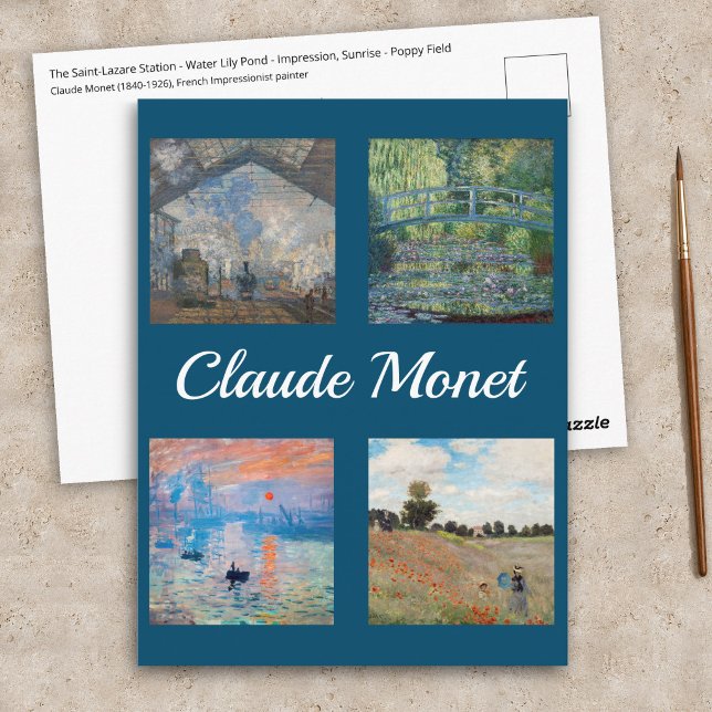 Claude Monet Masterpieces Patchwork Postcard (Creator Uploaded)