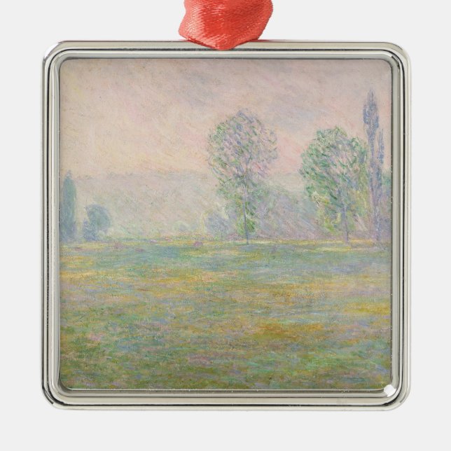 Claude Monet | Meadows in Giverny, 1888 Metal Tree Decoration (Front)