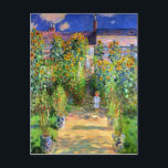 Claude Monet: Monet's Garden at Vétheuil Postcard<br><div class="desc">Surprise your family and friends with a wonderful classic summer postcard,  painted by the French impressionist painter Claude Monet.</div>