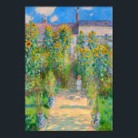 Claude Monet - Monet's garden at Vétheuil Poster<br><div class="desc">Monet's garden at Vétheuil by Claude Monet. In 1881 Claude Monet launched himself into a painting project around Vétheuil. He concentrated primarily on his garden which stretched out in front of his house at a lower level than the road,  down to the Seine. Style: Impressionism.</div>