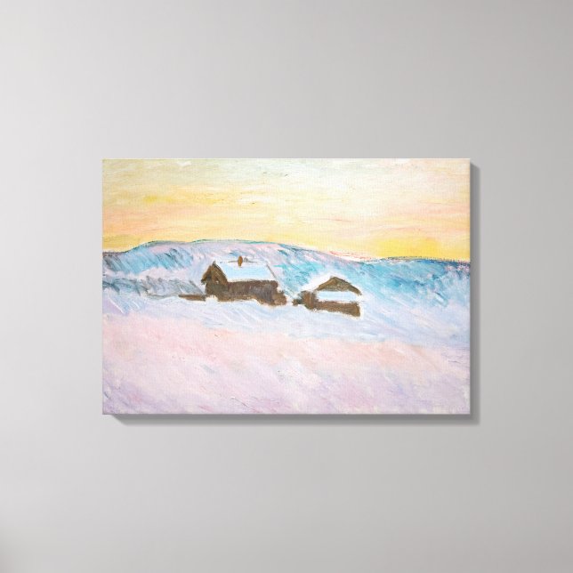 Claude Monet - Norway Landscape, Blue Houses Canvas Print (Front)