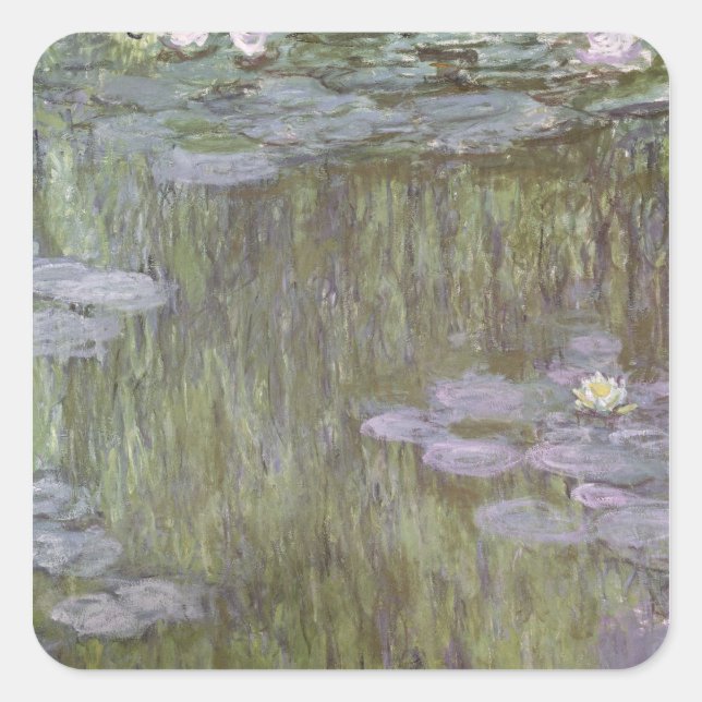 Claude Monet | Nympheas at Giverny, 1918 Square Sticker (Front)