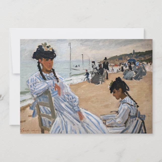 Claude Monet - On the Beach at Trouville Invitation (Front)