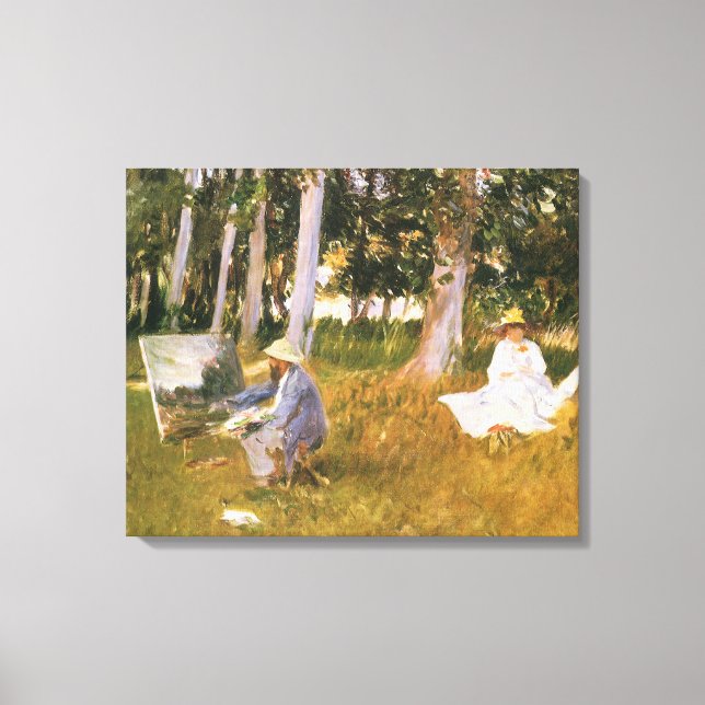 Claude Monet Painting, Edge of a Wood by Sargent Canvas Print (Front)