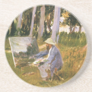 Claude Monet Painting, Edge of a Wood by Sargent Coaster