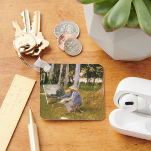 Claude Monet Painting, Edge of a Wood by Sargent Key Ring