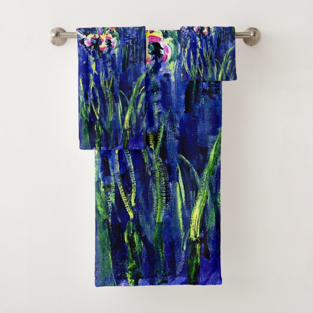Claude Monet painting, Irises Bath Towel Set (Insitu)
