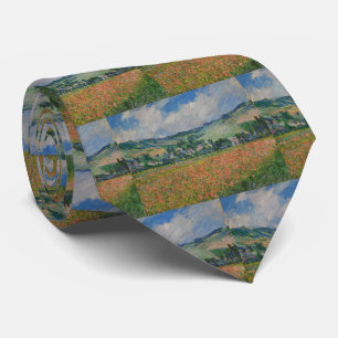 Claude Monet Painting, Poppy Field at Giverny Tie