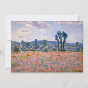 Claude Monet - Poppy Field 1890 (Giverny) Invitation