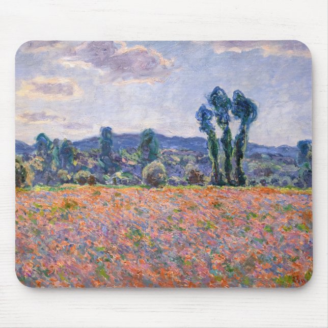 Claude Monet - Poppy Field 1890 (Giverny) Mouse Pad (Front)