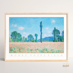 Claude Monet Poppy Field at Giverny Vintage Paint Poster