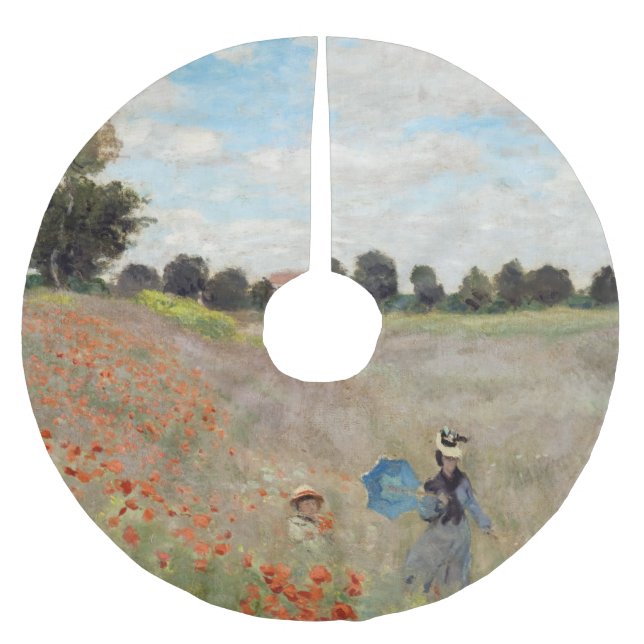Claude Monet - Poppy Field Brushed Polyester Tree Skirt (Front)