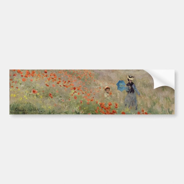 Claude Monet - Poppy Field Bumper Sticker (Front)