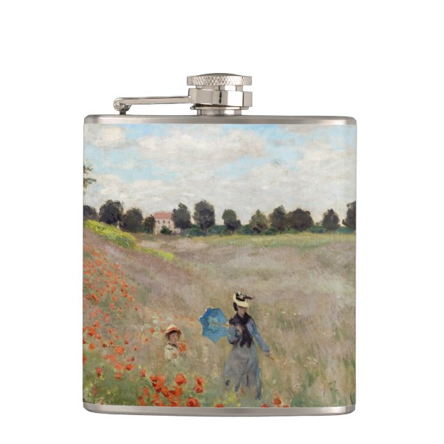 Claude Monet - Poppy Field Hip Flask (Front)