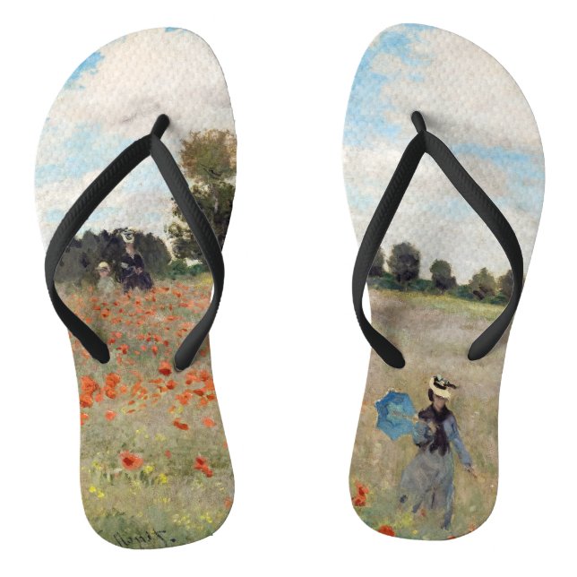 Claude Monet - Poppy Field Jandals (Footbed)