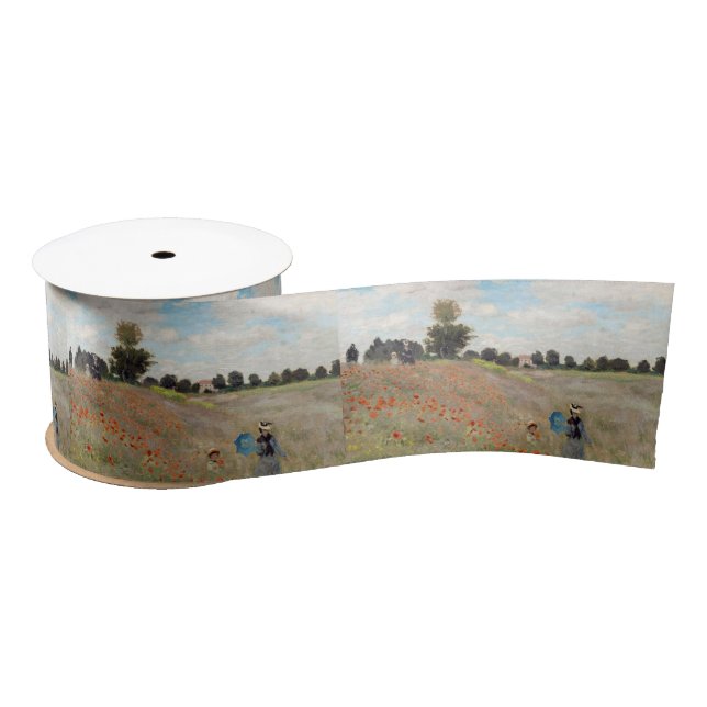 Claude Monet - Poppy Field Satin Ribbon (Spool)