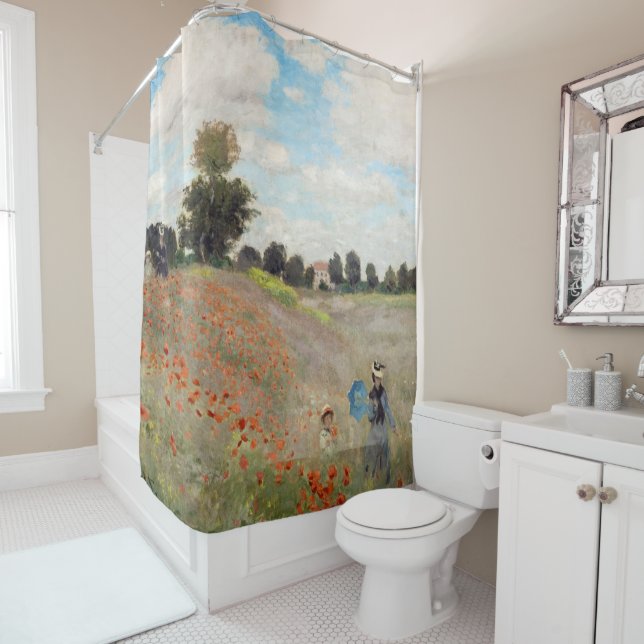Claude Monet - Poppy Field Shower Curtain (In Situ)