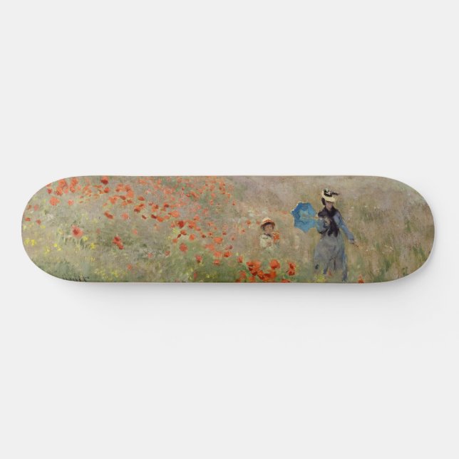 Claude Monet - Poppy Field Skateboard (Horz)