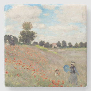 Claude Monet - Poppy Field Stone Coaster