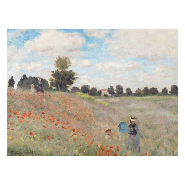 Claude Monet - Poppy Field Tablecloth (Front (Horizontal))