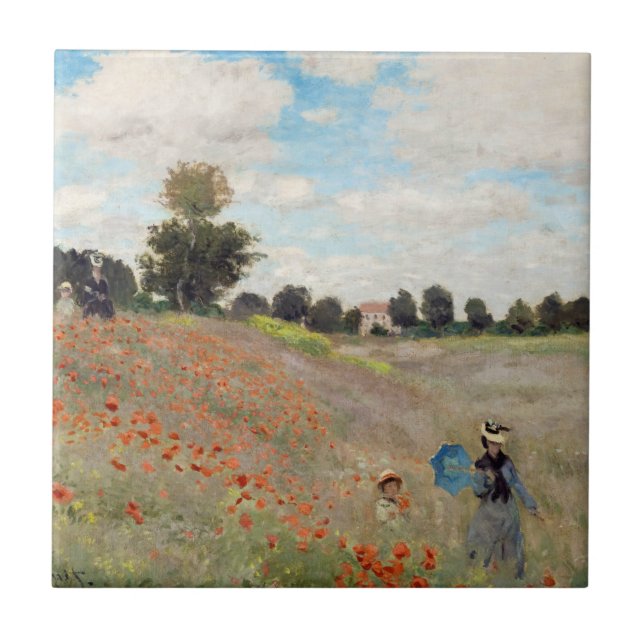 Claude Monet - Poppy Field Tile (Front)