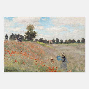 Claude Monet - Poppy Field Wrapping Paper Sheet