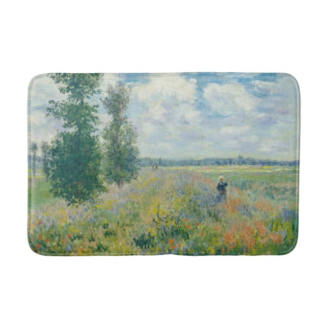 Claude Monet - Poppy Fields near Argenteuil (1875) Bath Mat (Front)