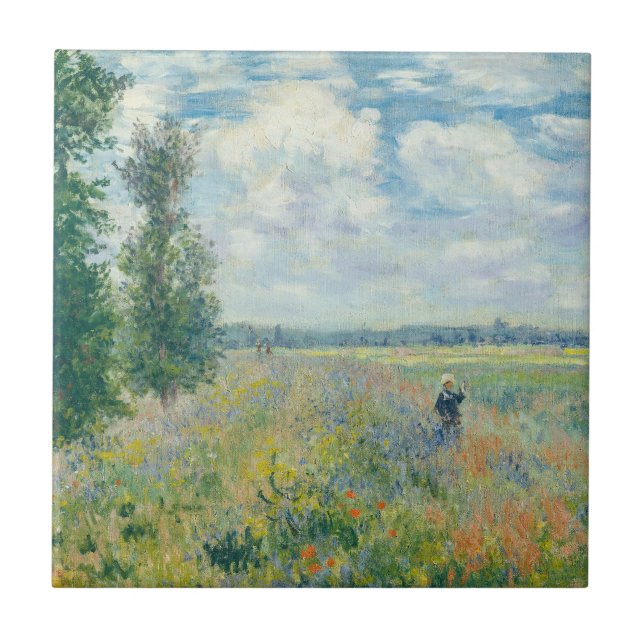Claude Monet - Poppy Fields near Argenteuil (1875) Tile (Front)