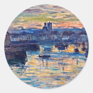 Claude Monet - Port Of Dieppe, Evening Classic Round Sticker