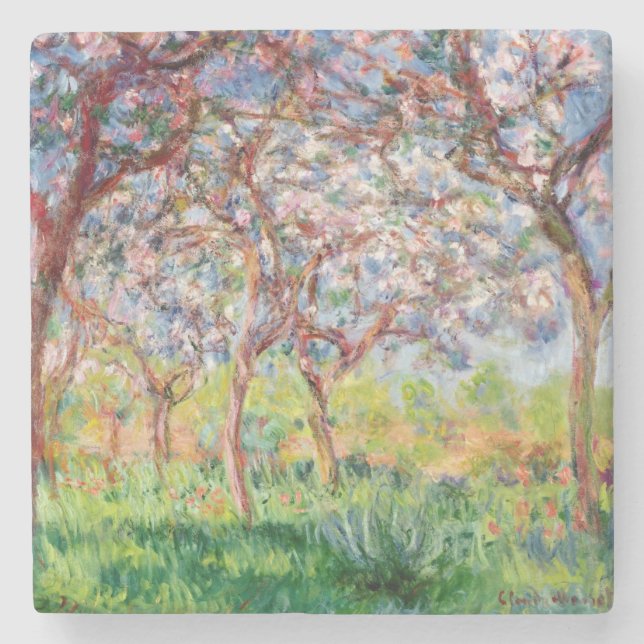 Claude Monet | Printemps a Giverny Stone Coaster (Front)