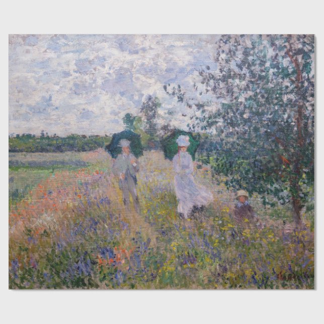 Claude Monet - Promenade near Argenteuil Wrapping Paper (Flat)