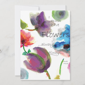 Claude Monet Quote ~ Floral Watercolor