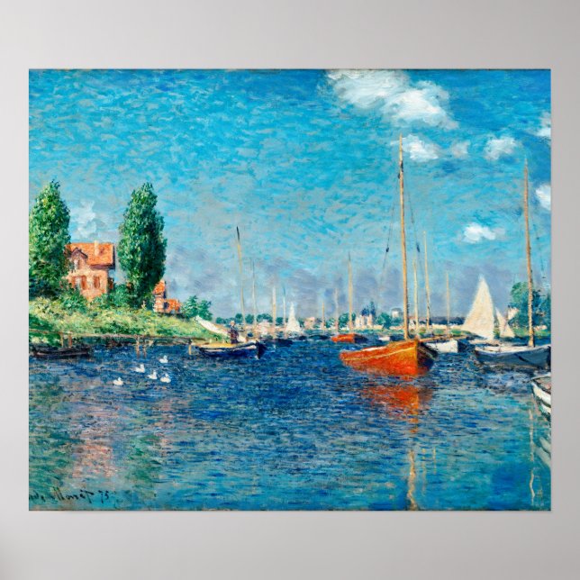 Claude Monet - Red Boats, Argenteuil Poster (Front)
