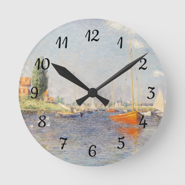 Claude Monet. Red Boats, Argenteuil Round Clock (Front)