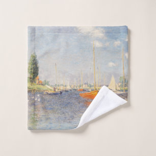 Claude Monet. Red Boats, Argenteuil Wash Cloth