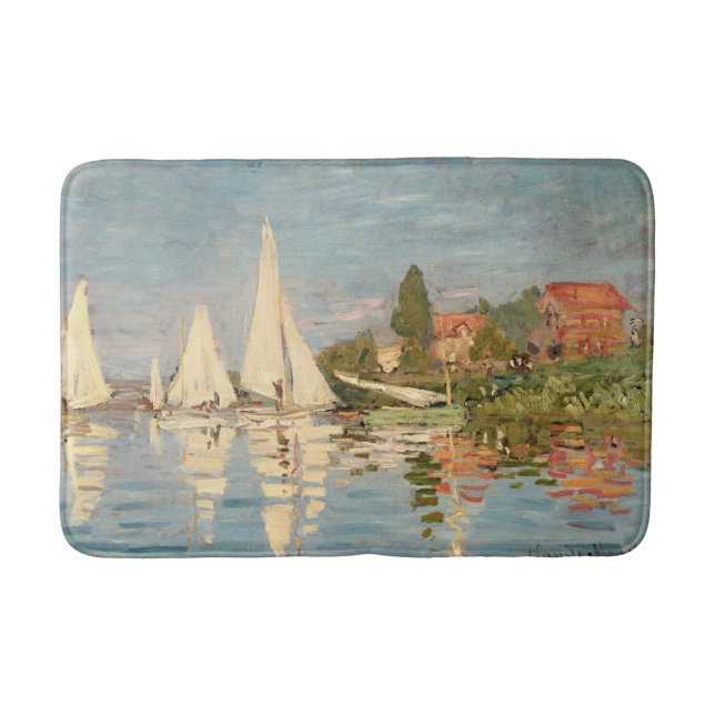 Claude Monet | Regatta at Argenteuil, c.1872 Bath Mat (Front)