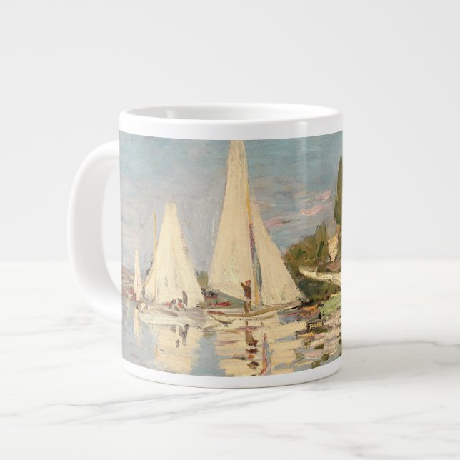 Claude Monet | Regatta at Argenteuil, c.1872 Large Coffee Mug (Front Left)